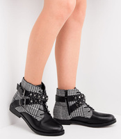 Botki damskie Abloom XW9088-3 Czarno-Szare