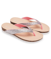 RÓŻOWE JAPONKI DAMSKIE BROKATOWE NA KORKU