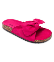 Klapki damskie z kokardą Laura Mode WL020 Fuksja