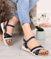 Sandałki damskie Queen Vivi 218-235 Granatowe