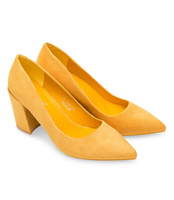Czółenka damskie Ideal Shoes D-1232 Żółte