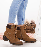 Botki damskie Super Mode 7363 Brązowe