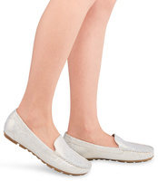 Mokasyny damskie Pesco 1820 Biało-Złote