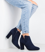 Botki damskie Ideal Shoes TX-2906 Granatowe