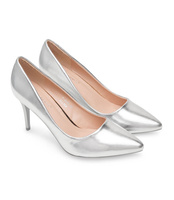 Czółenka damskie Ideal Shoes P-6344 Srebrne