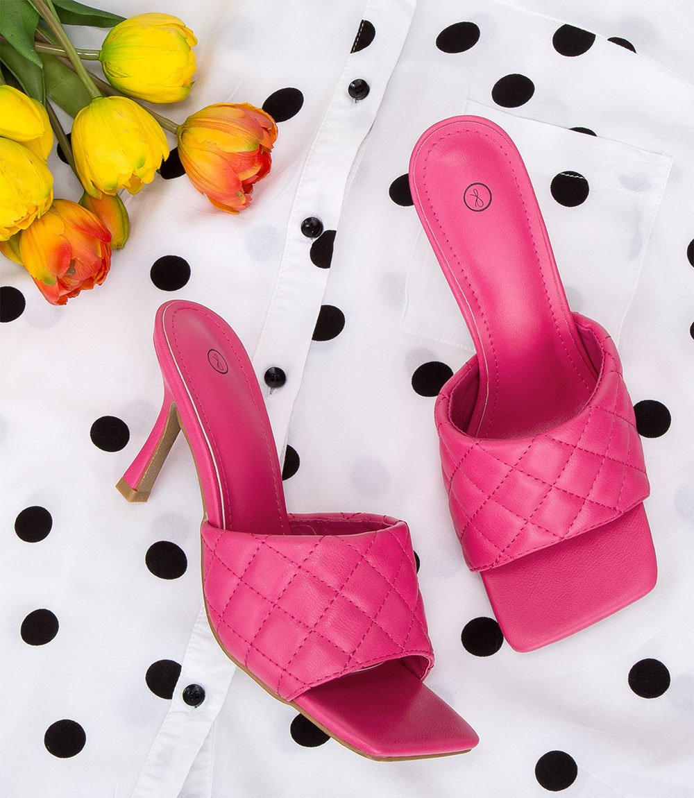 Klapki damskie N/M GQ38 Fuksjowe