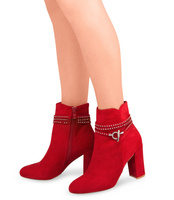 Botki damskie Abloom 58-580 Czerwone