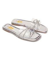 Klapki damskie Laura Mode QL-235 Srebrne