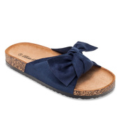 Klapki damskie z kokardą Bello Star S67 Granatowe