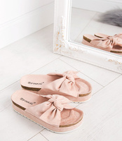 Klapki damskie z kokardą Pinkai W004 Różowe