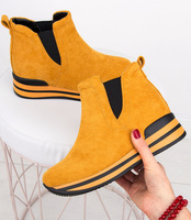 Botki damskie Foreverfolie HQ101 Żółte