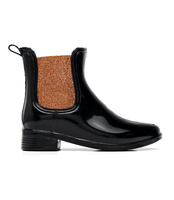 Kalosze damskie N/M Czarno - Miedziane