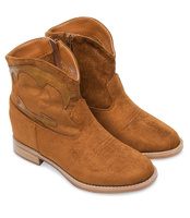 Wegańskie Kowbojki damskie Ideal Shoes G-7682 Brązowe