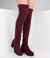 Kozaki damskie L.Lux.Shoes JKD-59 Bordowe