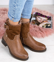 Botki damskie Foreverfolie F2805 Brązowe