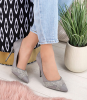 Czółenka damskie Mulanka B-84 Szare