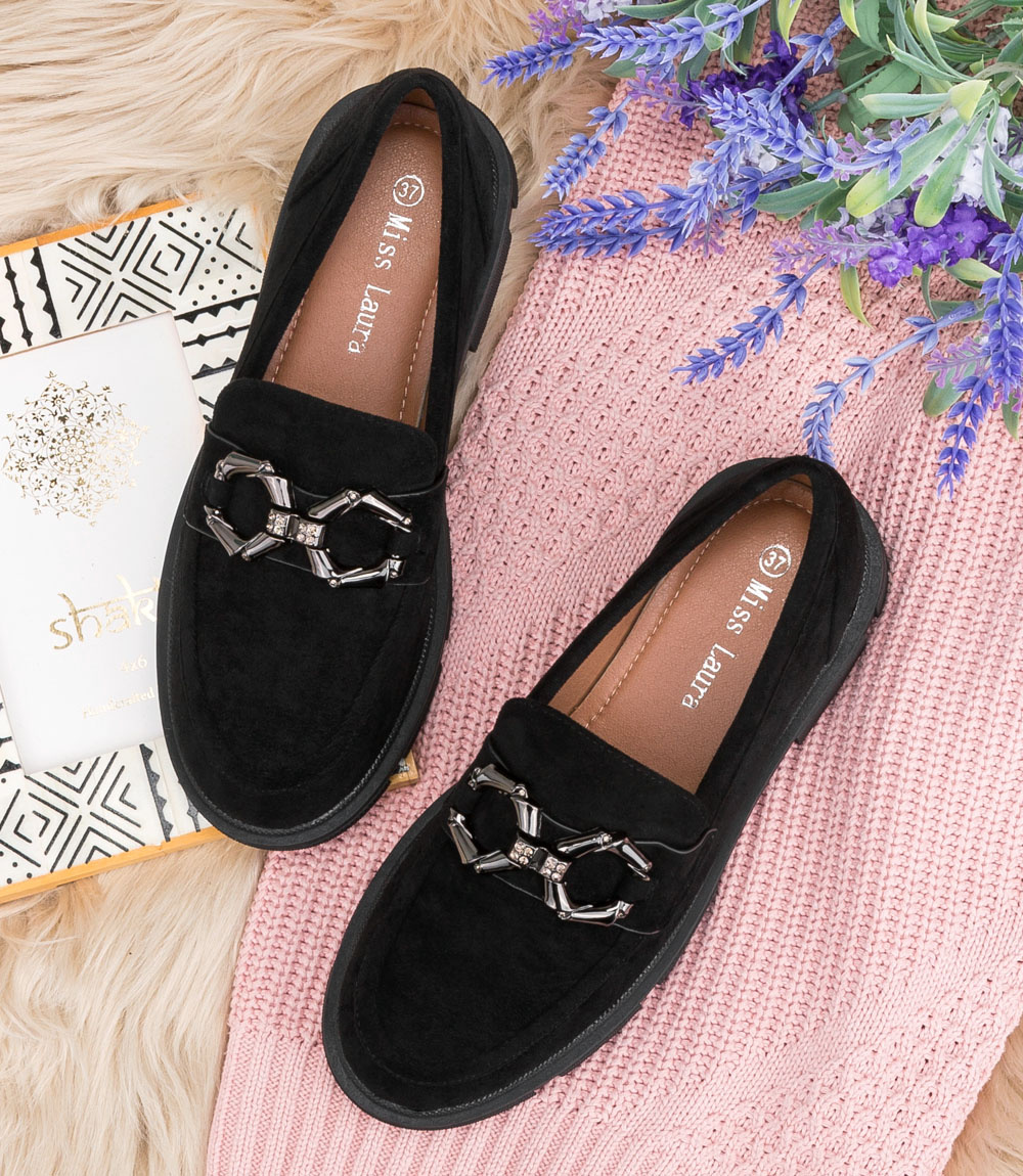 Mokasyny damskie Miss Laura W-203 Czarne