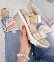 Sandałki damskie Shoesita 6293 Złote