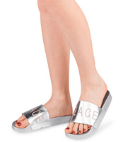 Klapki damskie Abloom WL169 Srebrne