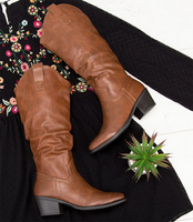 Kowbojki damskie Abloom CH19102 Brązowe