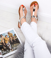 Sandałki damskie Abloom WL271 Srebrne