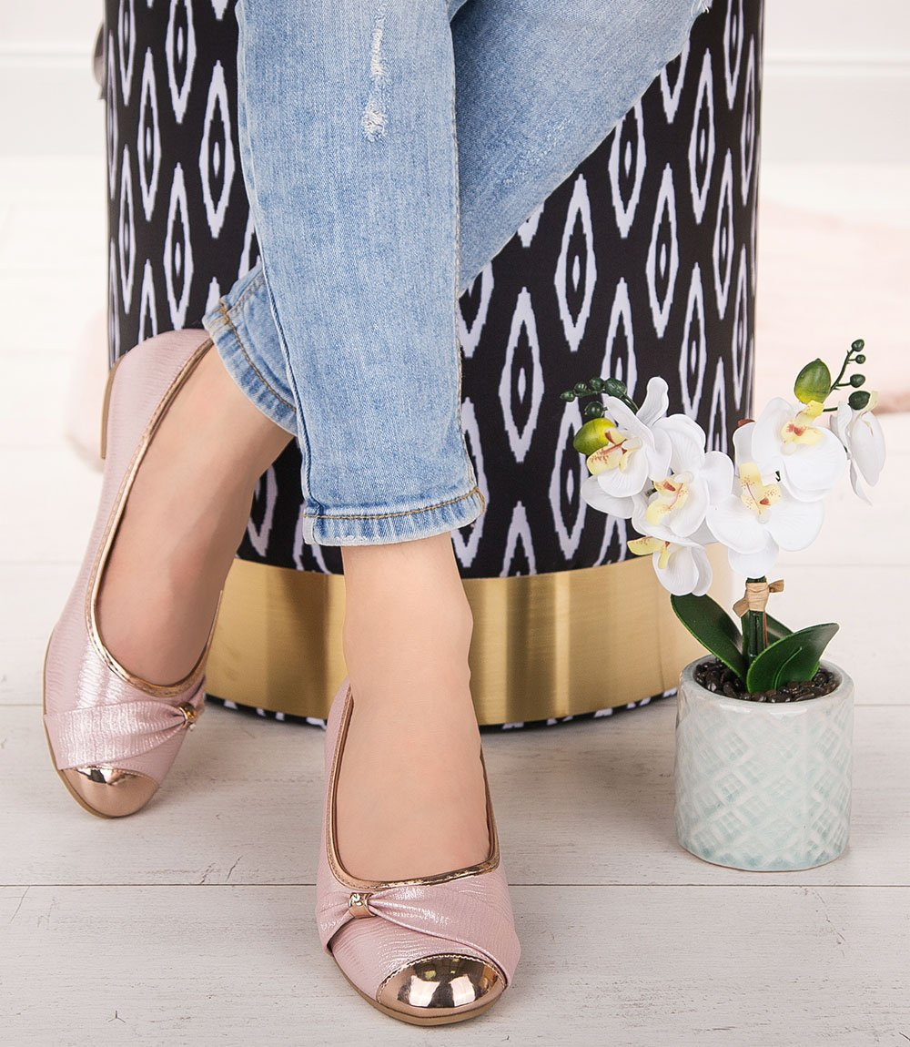 Balerinki damskie American Club LU15/19 Szampańskie