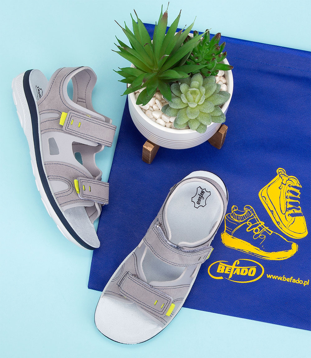 Sandałki dziecięce Befado 066Y102 Szare