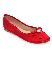 Balerinki damskie Ideal Shoes M-8806 Czerwone 