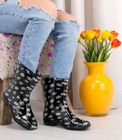 Kalosze damskie Lano ANX-01 Black 1 Flower