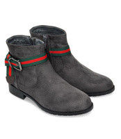 Botki damskie N/M 6119 Szare