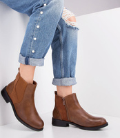 Botki damskie Laura Mode YBS-01 Brązowe