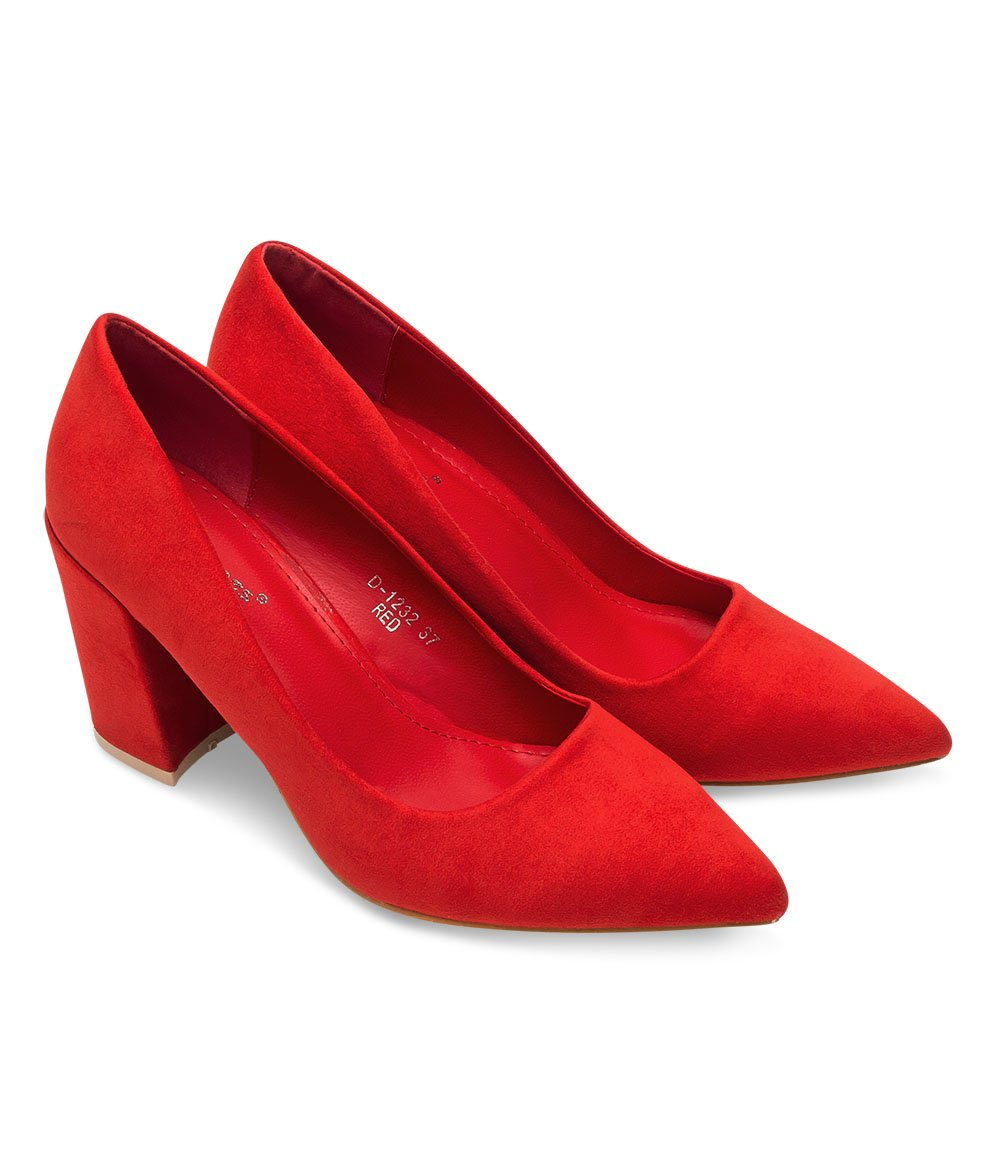 Czółenka damskie Ideal Shoes D-1232 Czerwone