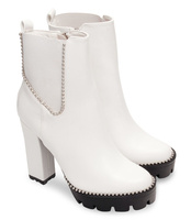 Botki damskie N/M 18801 Białe