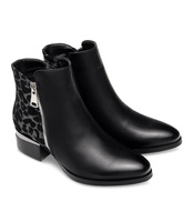 Botki damskie Super Mode 7477 Czarno-Srebrne