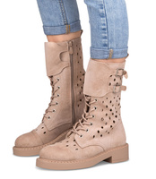 Botki damskie Lady Glory HQ291 Beżowe