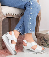 Sandałki damskie Skotnicki SA-3-0555 Srebrne