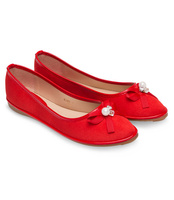Balerinki damskie Ideal Shoes M-8806 Czerwone 