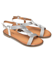 Sandałki damskie Laura Mode WL046 Srebrne