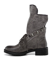 Botki damskie Ideal Shoes SU-2713 Szare