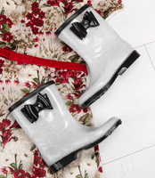 Kalosze dziecięce Lano FMTT-02 Srebrno-Czarne