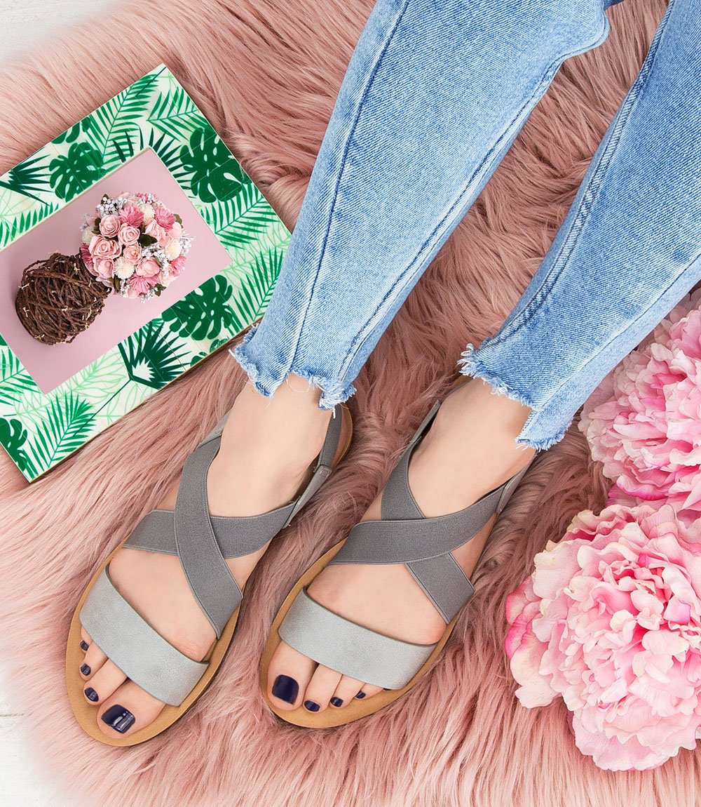 Sandałki damskie Skotnicki KL-3-0531 Szare