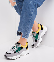 Buty sportowe damskie N/M 2018-A02 Szaro-Żółte