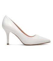 Czółenka damskie Laura Mode QL-266 Białe