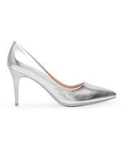 Czółenka damskie Ideal Shoes P-6344 Srebrne