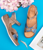 Sandałki damskie Wasak 0473 Cappuccino+Jeans