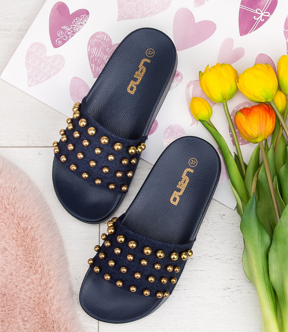 Klapki damskie Lano KL-3-0504 Granatowe