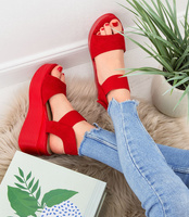 Sandałki damskie Shoesita BE-9011 Czerwone