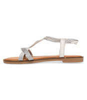 Sandałki damskie Laura Mode F-41 Srebrne