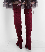 Kozaki damskie Laura Mode Y-018 Bordowe