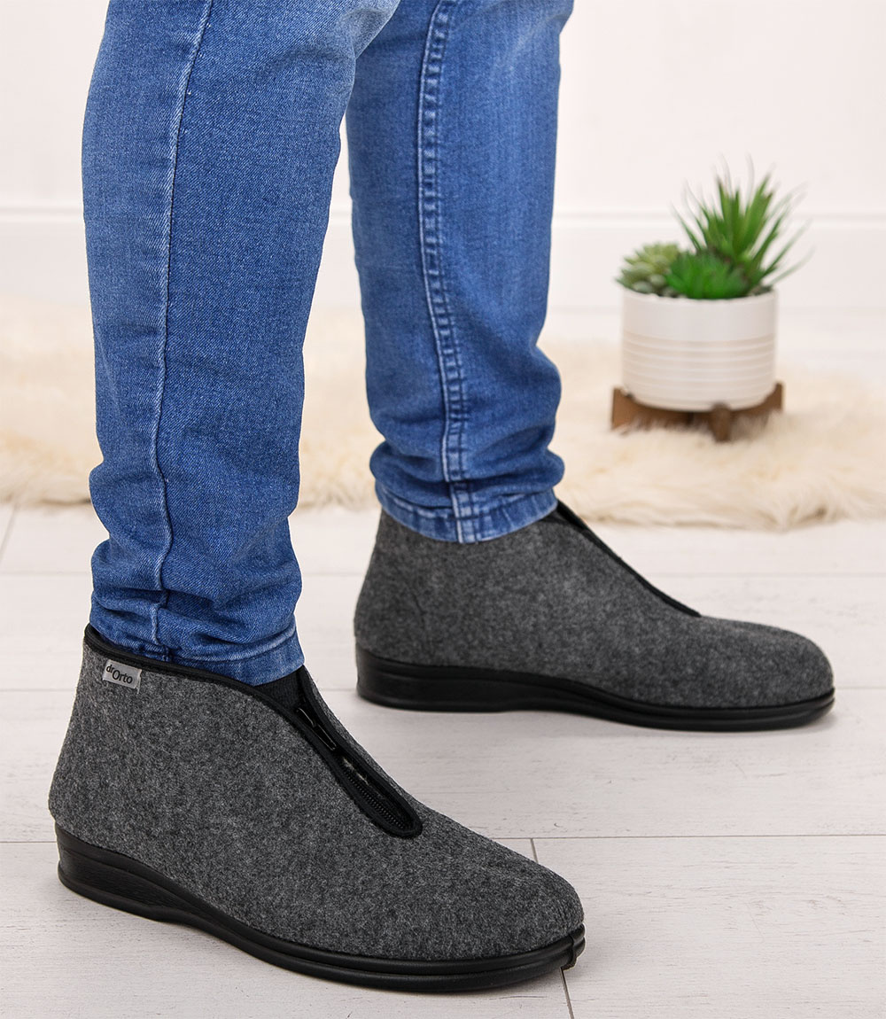 Kapcie męskie Dr Orto 100M047 Popielate